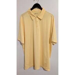Nike Golf Fit Dry XXL Short Sleeve Yellow Polo Shirt White Swoosh Classic Preppy